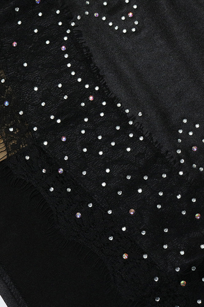 Beading Applique High Slit Sequin Dress Lavish Daily