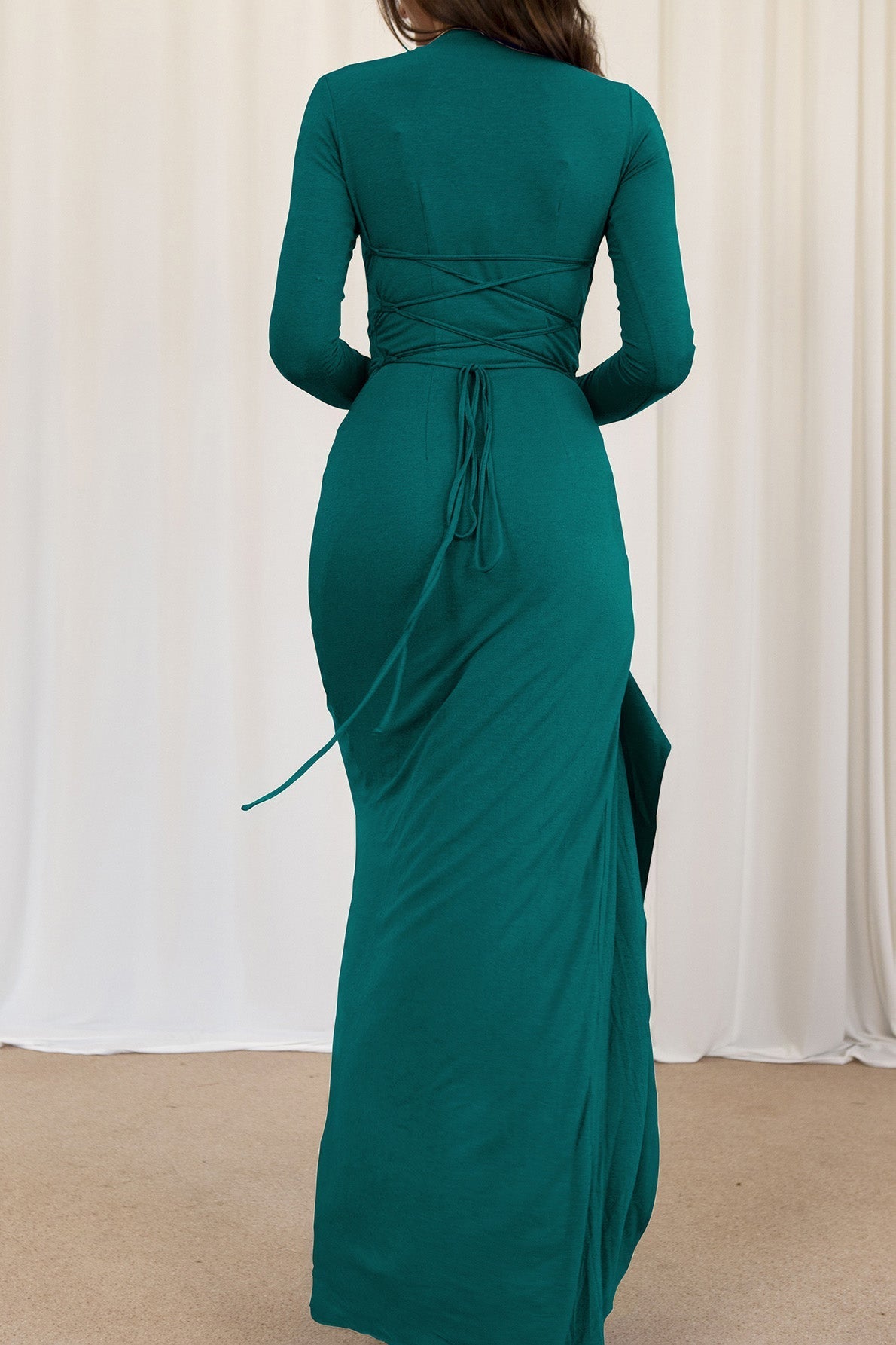 Long Sleeve Knot Detail Maxi Dress Lavish Daily