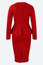 Structured Peplum Midi Dress Lavish Daily