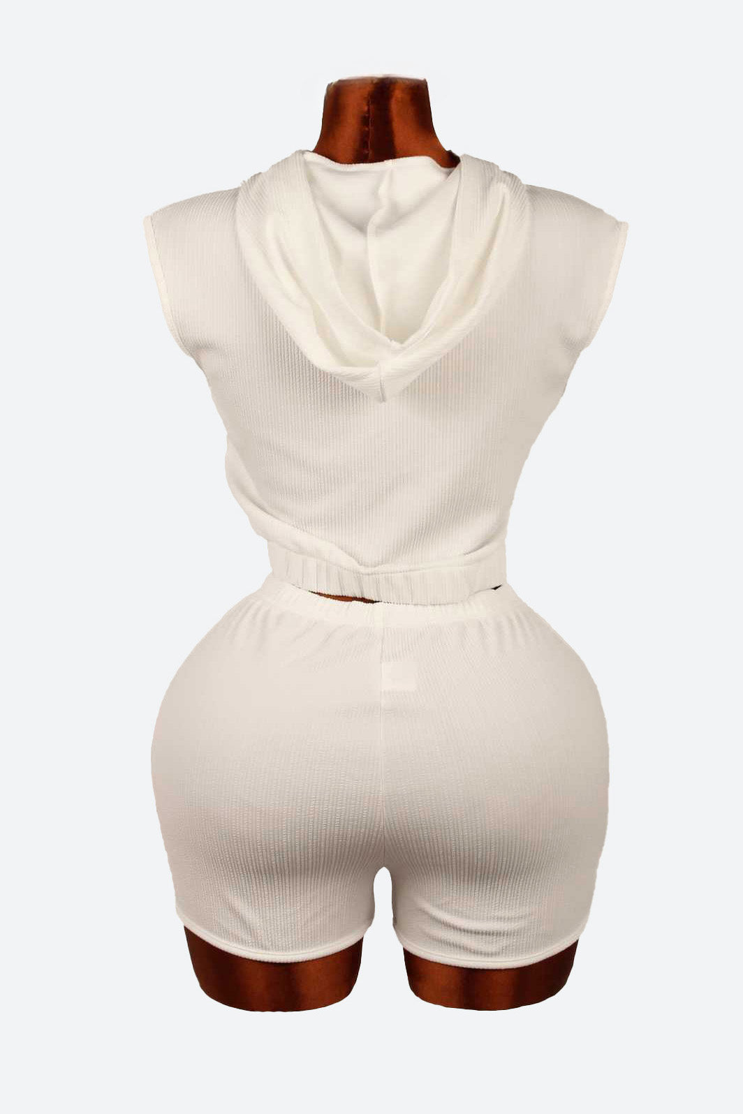 Solid Color Short Zip Hoodie & Shorts Set Lavish Daily