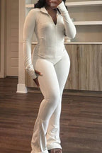 Shape Jacket & Flare Pants Activewear Set Lavish Daily