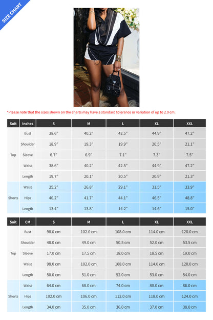 Solid Patchwork Sports Shorts Two-Piece Set Lavish Daily