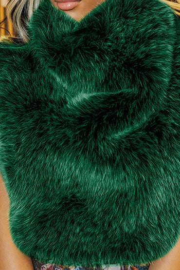 Solid Faux Fur Sleeveless Vest Lavish Daily