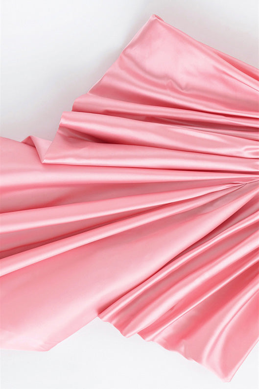 Long Satin Volume V-Neck Dress Lavish Daily