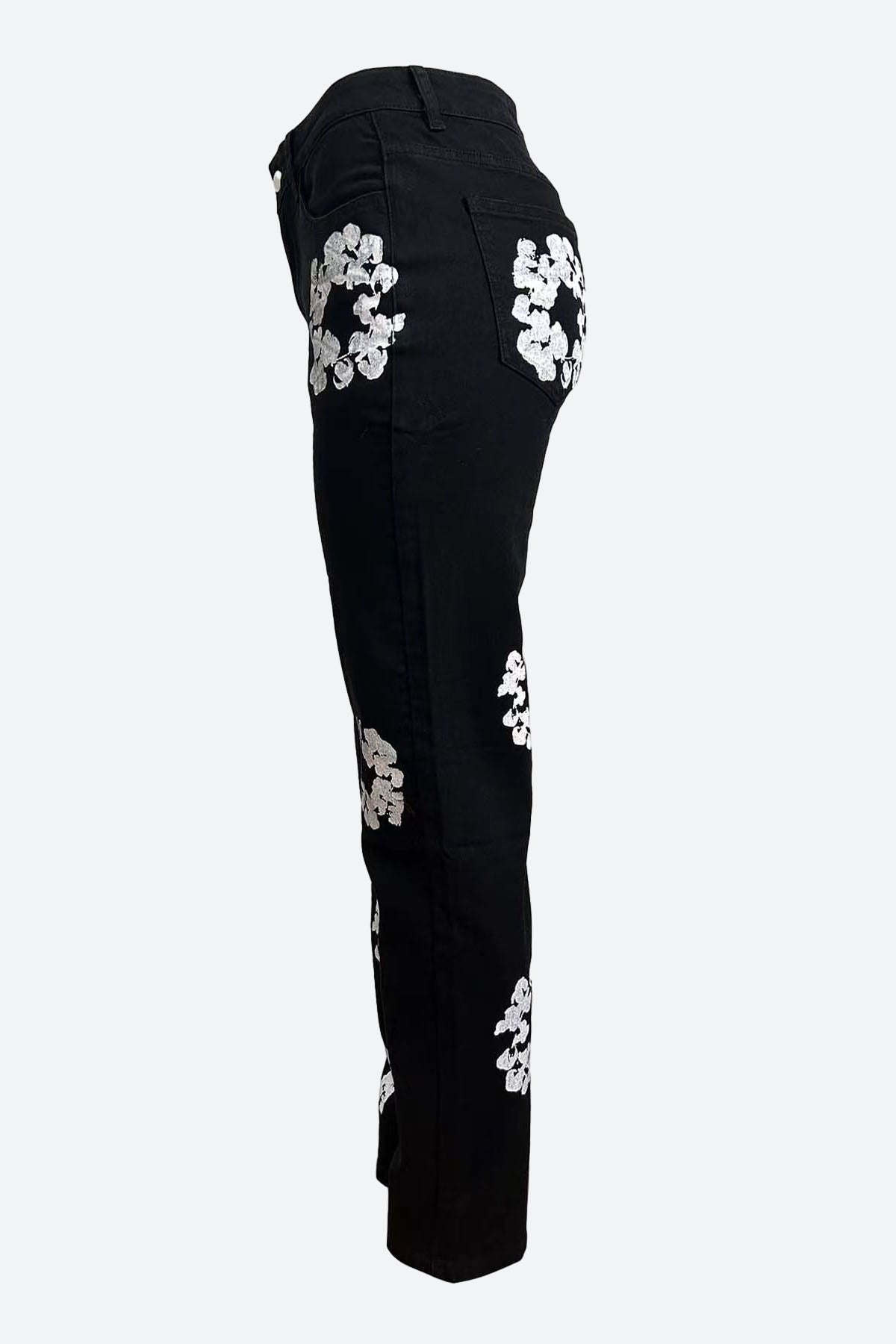 Flower Print Jeans Lavish Daily