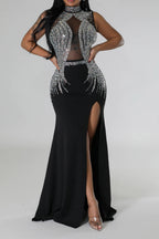 Turtleneck Sequin Bridal Dress Lavish Daily