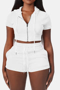 Crop Top Hoodie Short Set Lavish Daily