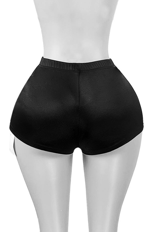 Shiny Satin Bodycon Mini Shorts Lavish Daily