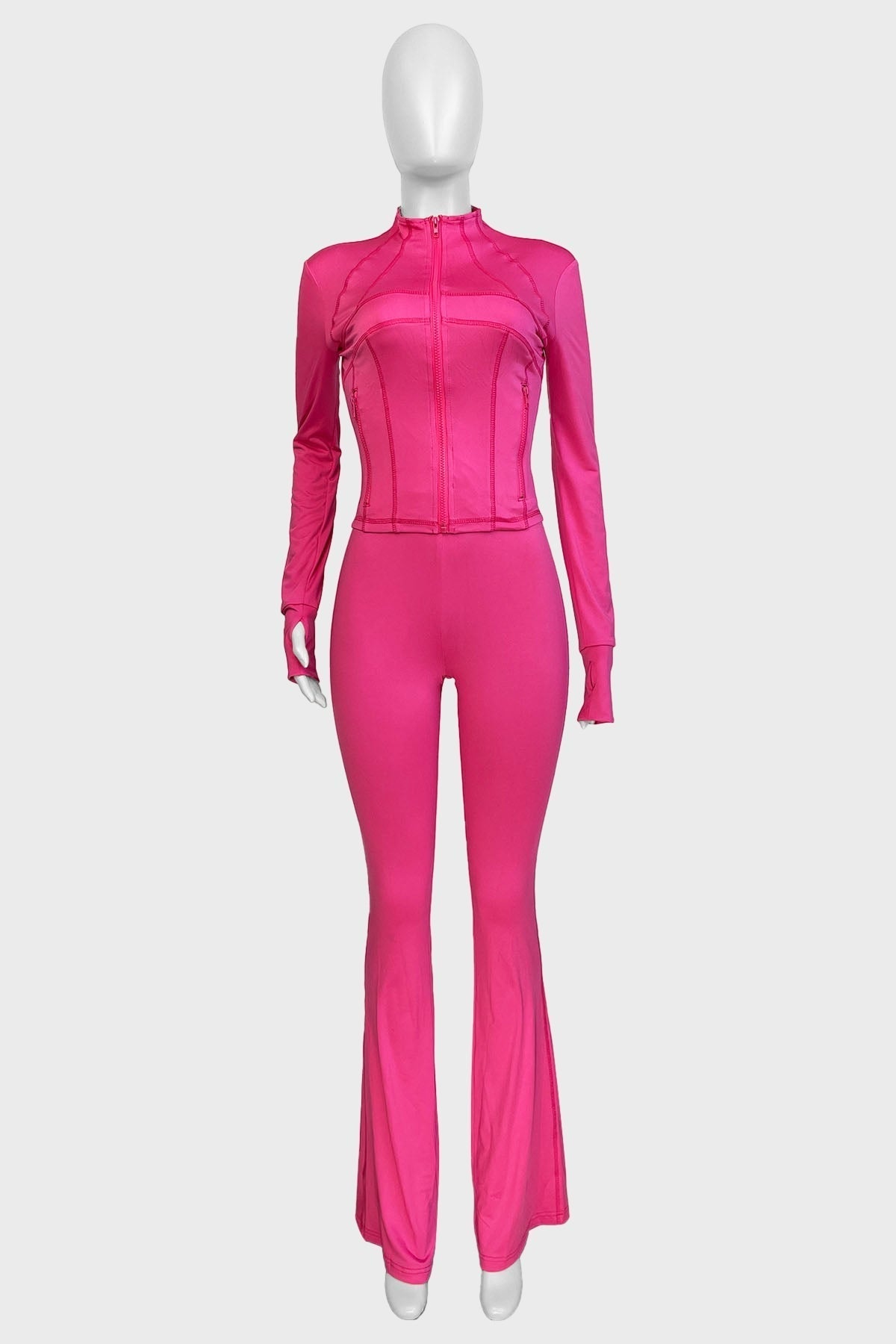 Shape Jacket & Flare Pants Activewear Set Lavish Daily