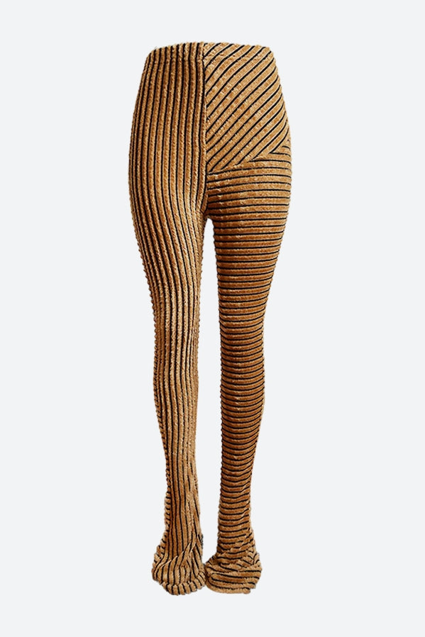 Striped Fuzzy Leggings Lavish Daily