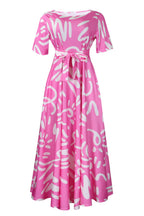 Tie-Waist Floral Print Short Sleeve Dress Lavish Daily