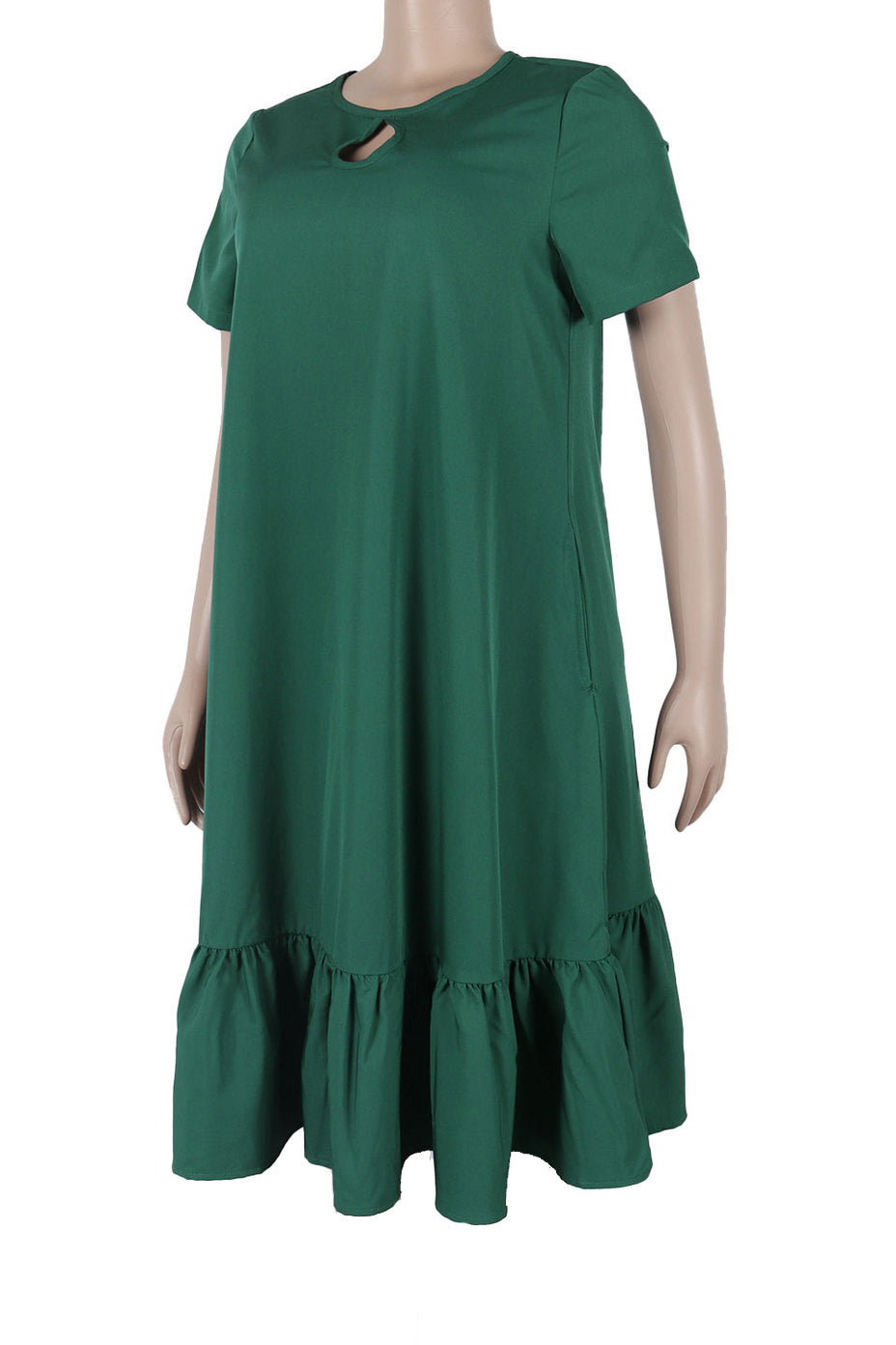 Plus Size Ruffle Hem Loose Dress Lavish Daily