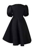 Round Neck Sleeve Slim Waist Swing A-Line Dress Lavish Daily