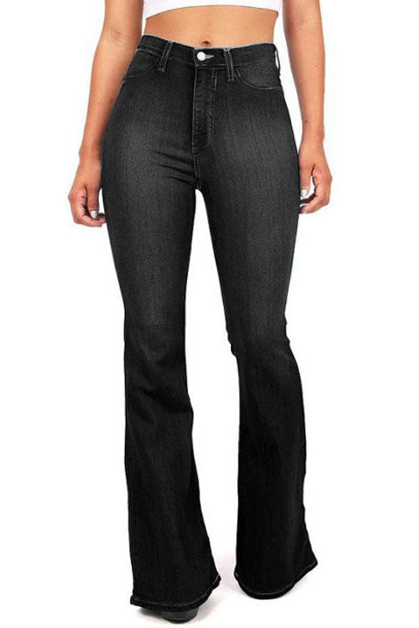 High Waist Skinny Bell-Bottom Jeans Lavish Daily