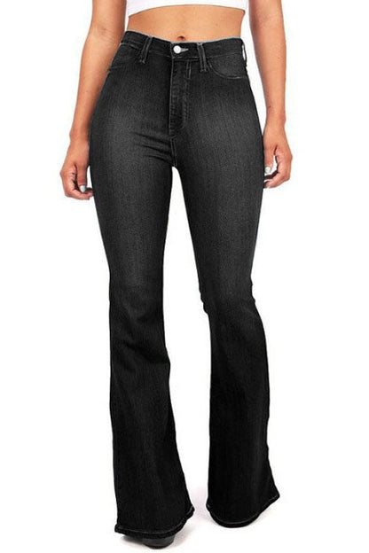High Waist Skinny Bell-Bottom Jeans Lavish Daily