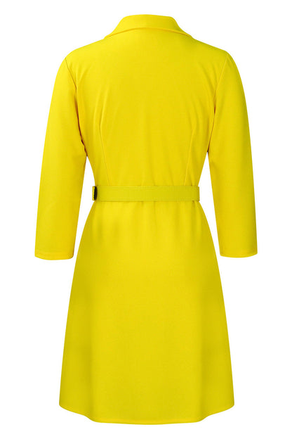 Pleated Patchwork Midi Blazer Dress Lavish Daily