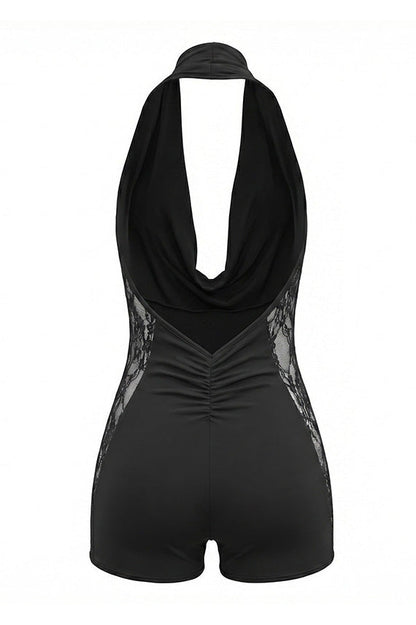 Sexy Halter Cowl Neck Lace Romper Lavish Daily
