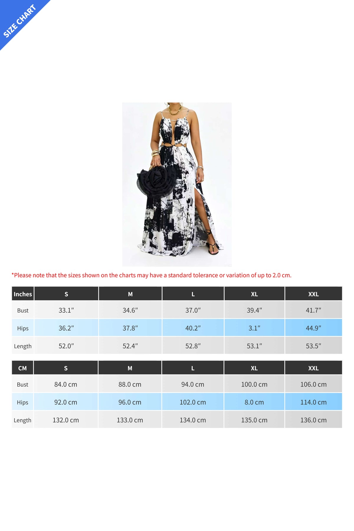Abstract Print Cutout Slit Maxi Dress Lavish Daily