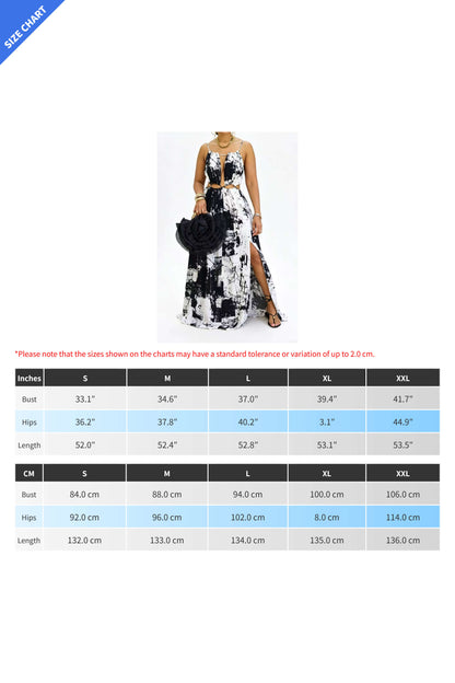 Abstract Print Cutout Slit Maxi Dress Lavish Daily
