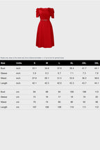 V Neck Short Puff Sleeves High Waist Midi Dress Lavish Daily