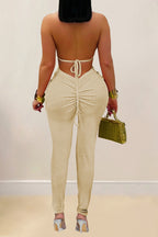Casual Halter Backless Jumpsuit Lavish Daily
