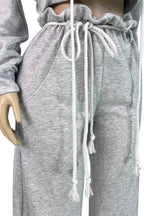 Drawstring Hoodie & Wide Leg Pants Set LavishDaily
