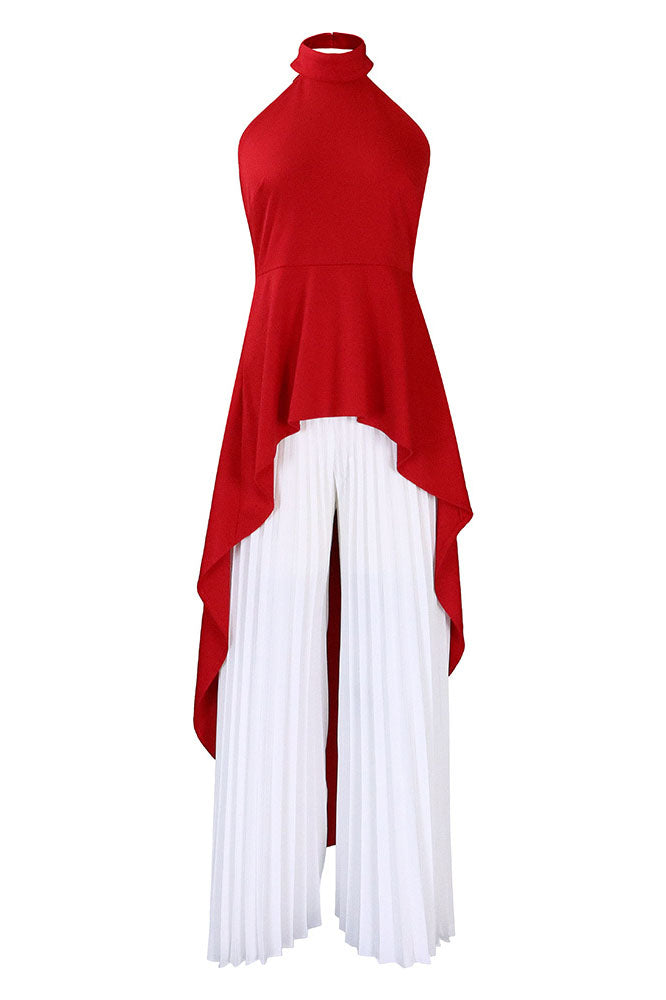 Halter Tunic Top & Pleated Pants Set Lavish Daily