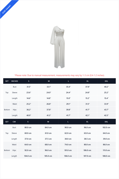 Asymmetrical Twist Crop Top & Draped Wide Leg Pant Set Lavish Daily