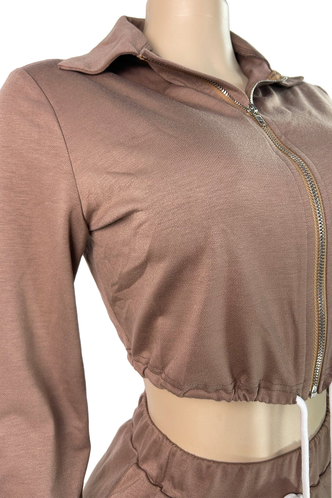 Zip-Up Drawstring Top & Mini Skort Two-Piece Set Lavish Daily