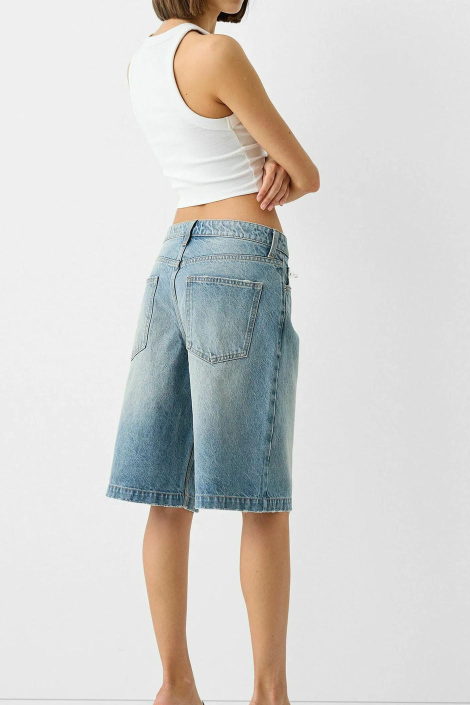 High Waist Denim Shorts with Pockets Lavish Daily