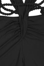 Solid Backless Lace-Up Jumpsuit LavishDaily