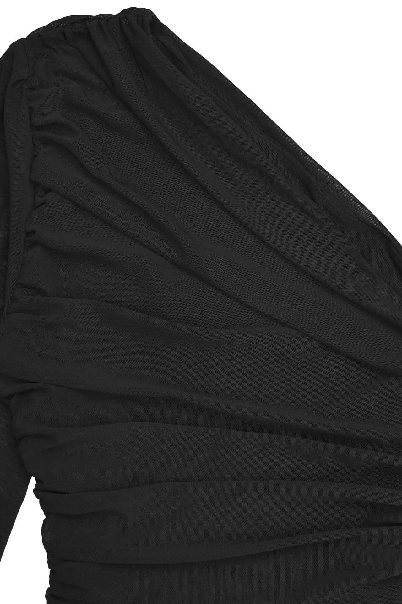 Single Shoulder Mesh Maxi Dress Lavish Daily