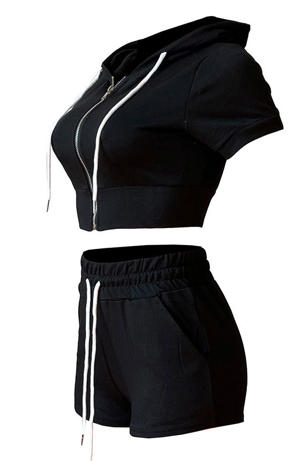 Crop Top Hoodie Short Set Lavish Daily