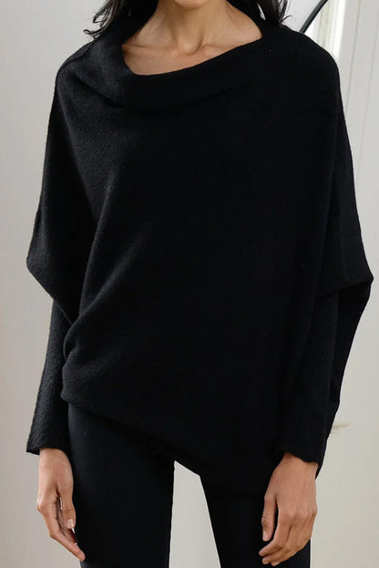 Solid Crew Neck Long Sleeve Top Lavish Daily