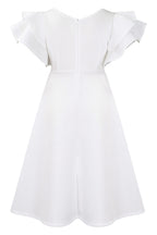 Flounce Sleeve High Waist A-Line Dress Lavish Daily