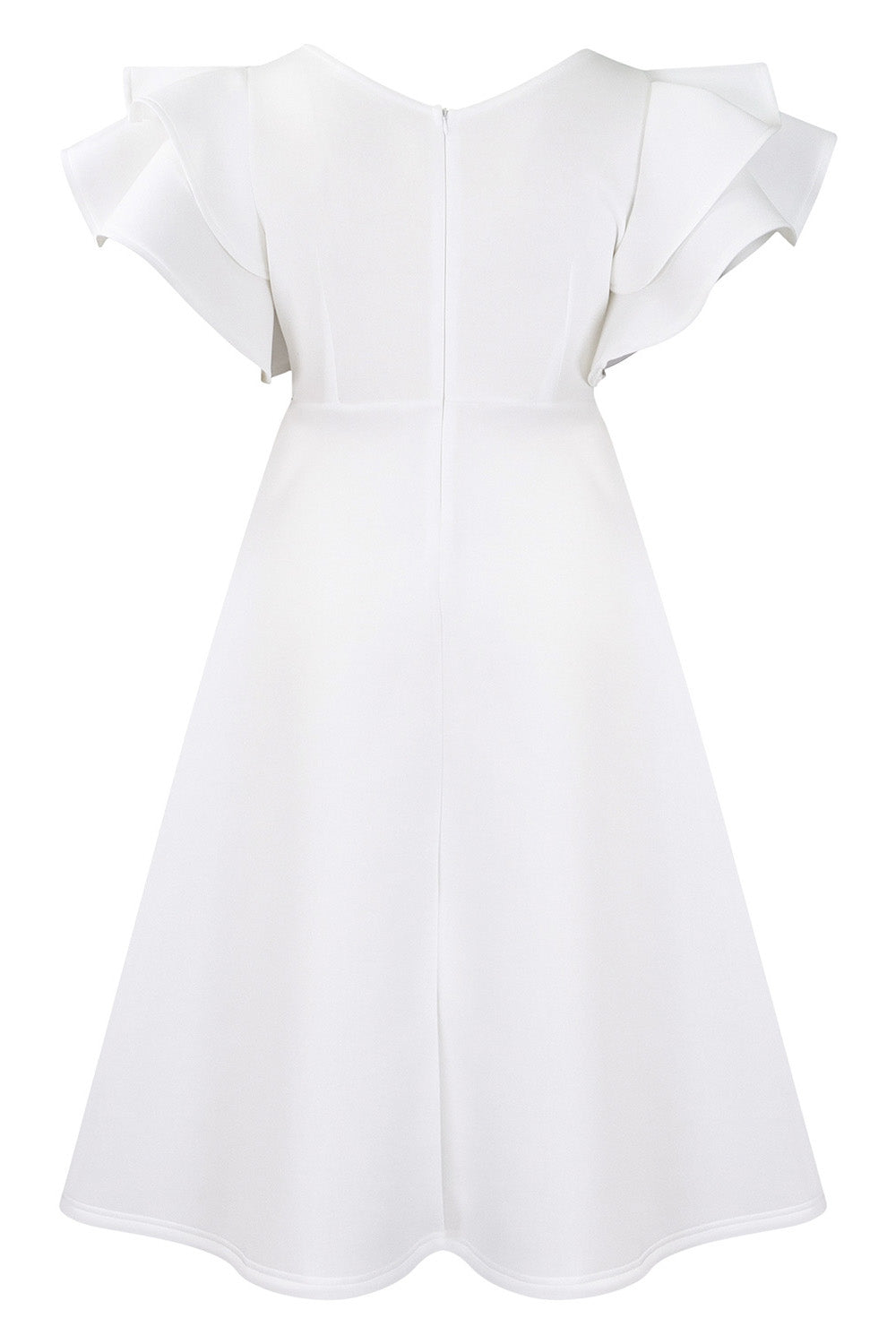 Flounce Sleeve High Waist A-Line Dress Lavish Daily