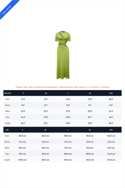 Cutout Ruched High Slit Maxi Dress Lavish Daily