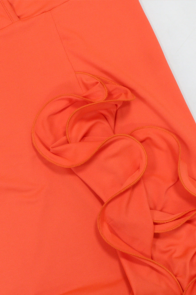 Deep V-Neck Solid Tie Dress with Loose Sleeves Lavish Daily