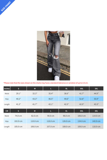 High Waist Cut Out Straight Jeans Lavish Daily