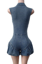 Sleeveless Elastic Lantern Shorts Romper Lavish Daily