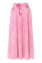 Long Washed Denim Skirt Lavish Daily