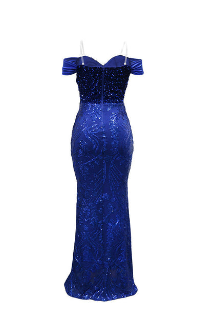Off-Shoulder Sequin Mermaid Maxi Gown Lavish Daily