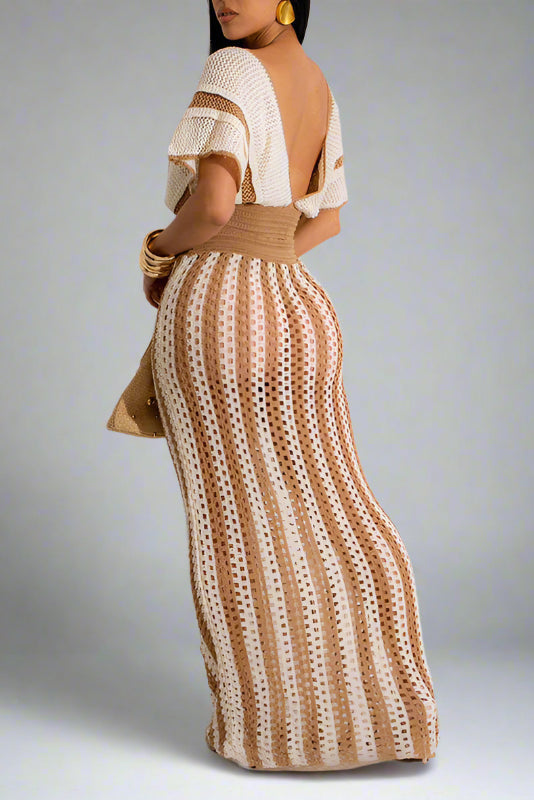 Stripe Knit Skirt Set Lavish Daily