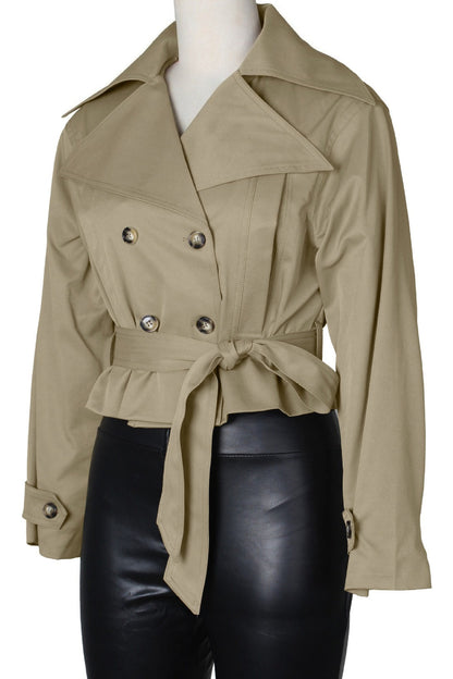 Cropped Trench Coat Lavish Daily