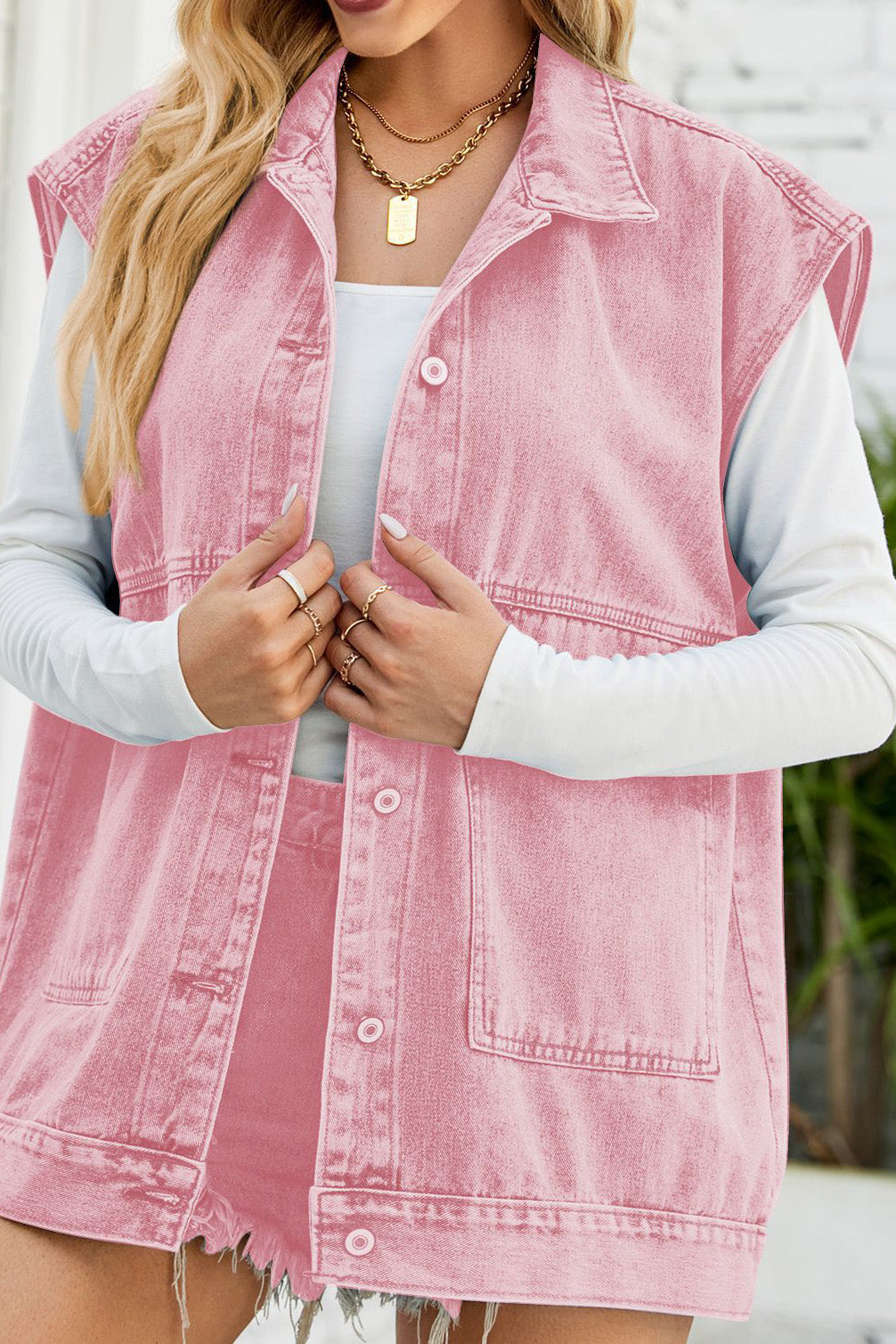 Vintage Oversized Denim Jean Vest Lavish Daily