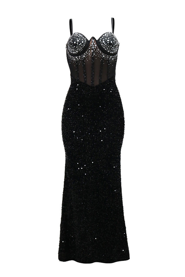 Velvet Sequin Party Dress Lavish Daily