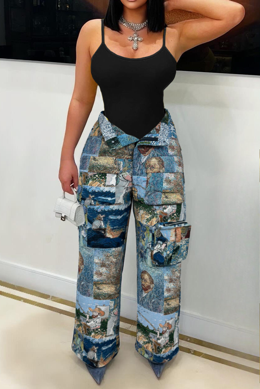 Vintage Casual Jacquard Cargo Pants Lavish Daily