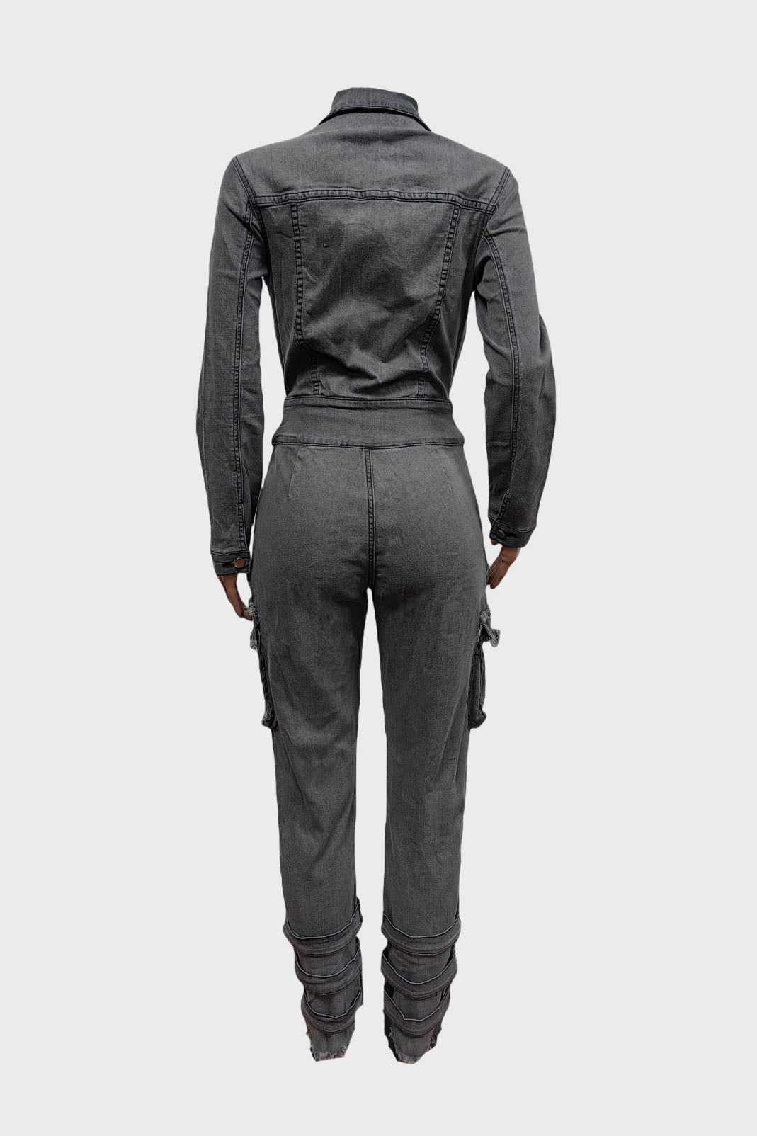 Multi Pocket Tie Up Denim Jumpsuits Lavish Daily