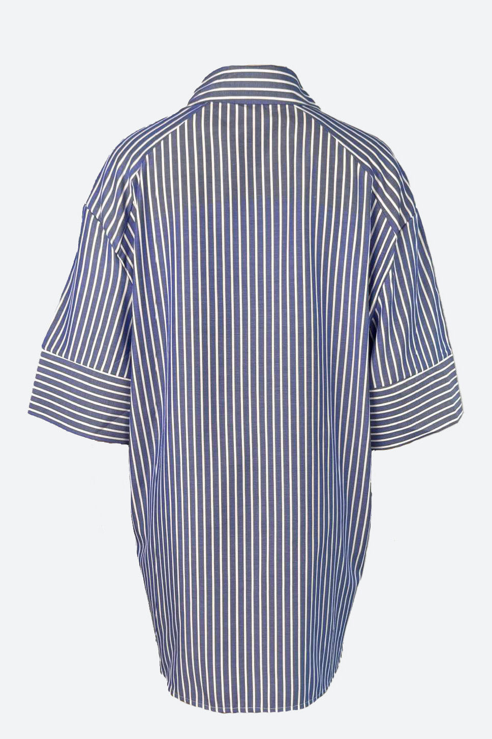 Blue Striped Loose Fit Long Sleeve Shirt Lavish Daily