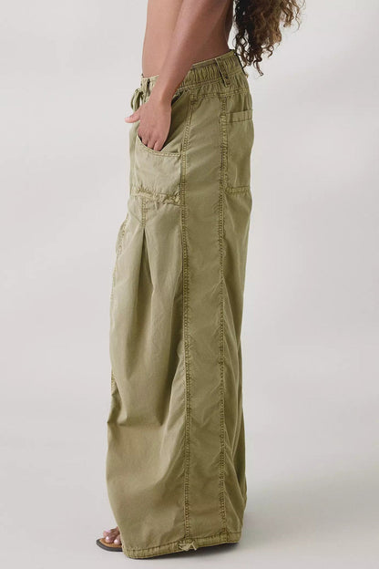 Wide Leg Drawstring Parachute Pant Lavish Daily
